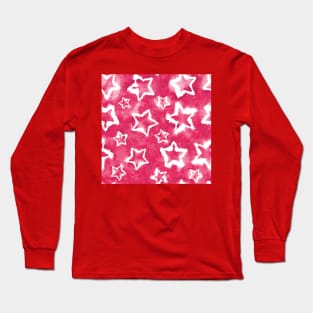 Hot Pink Tie Dye Stars Long Sleeve T-Shirt